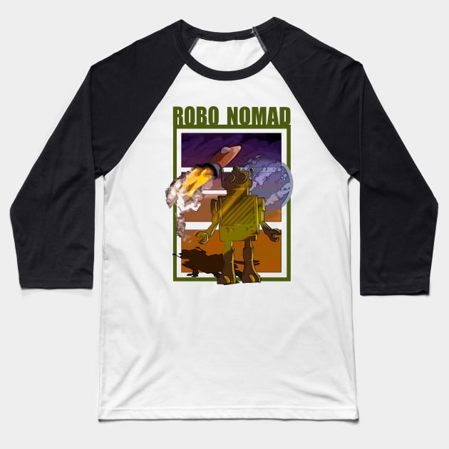 The Robot Nomad Baseball T-Shirt by Ace13creations